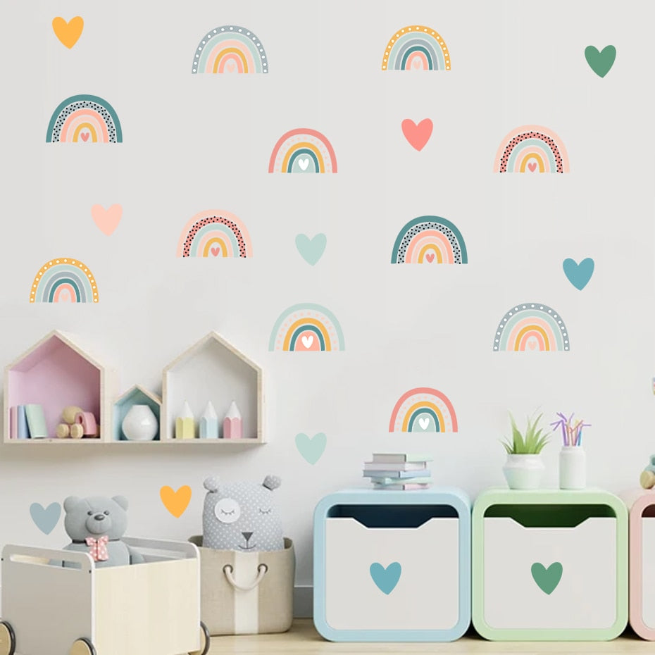 Cartoon Wall Decals Rainbow Patterns