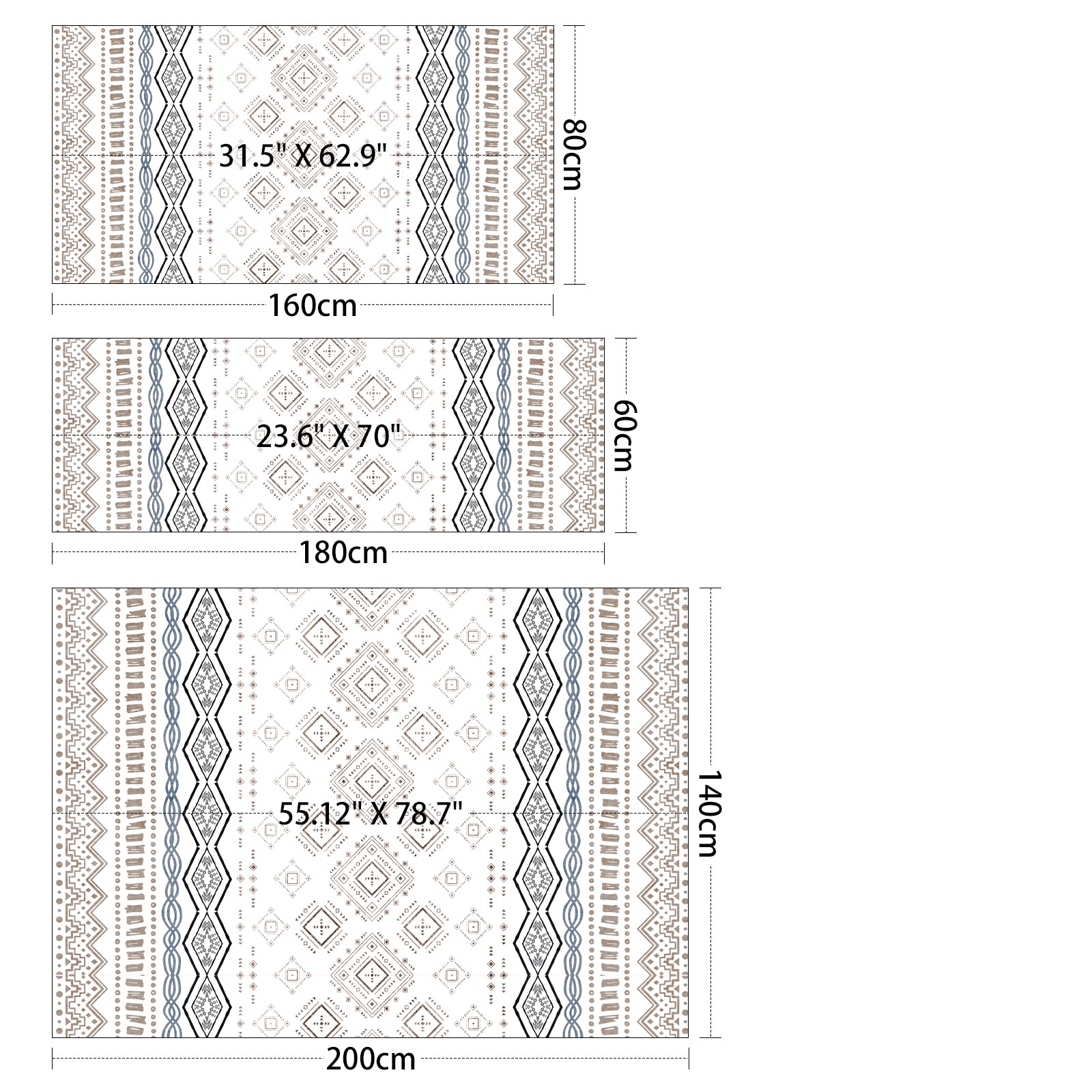 Bohemian Pattern Rectangle Area Rug