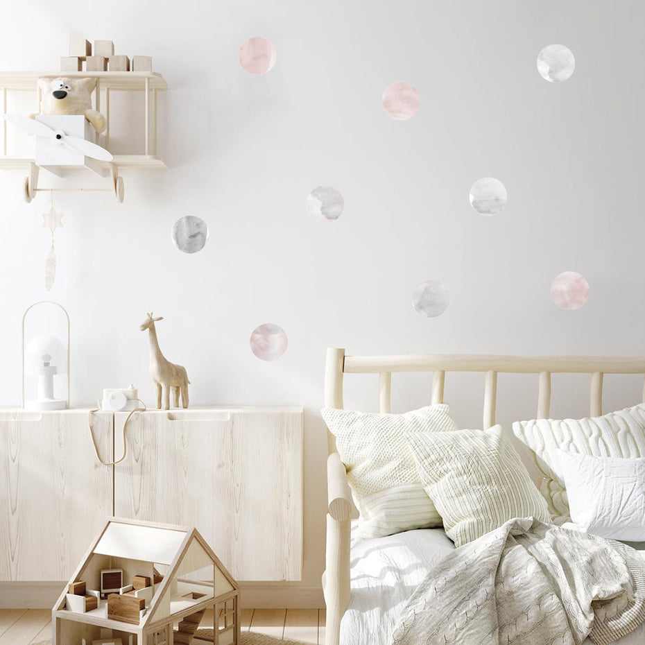 Nursery Wall Decals Watercolor Polk Dots