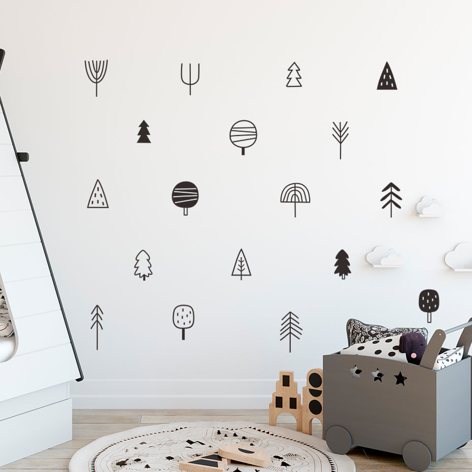 Nordic Woodland Trees Wall Decals