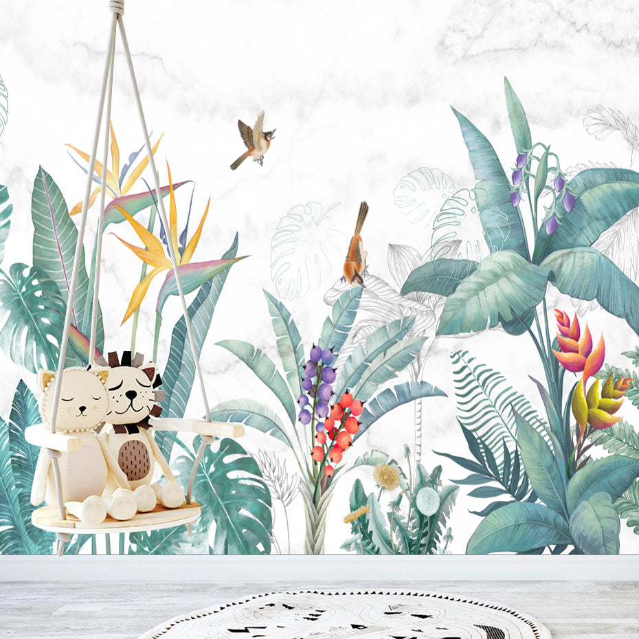 Nursery Wall Decals Tropical Plants 3D