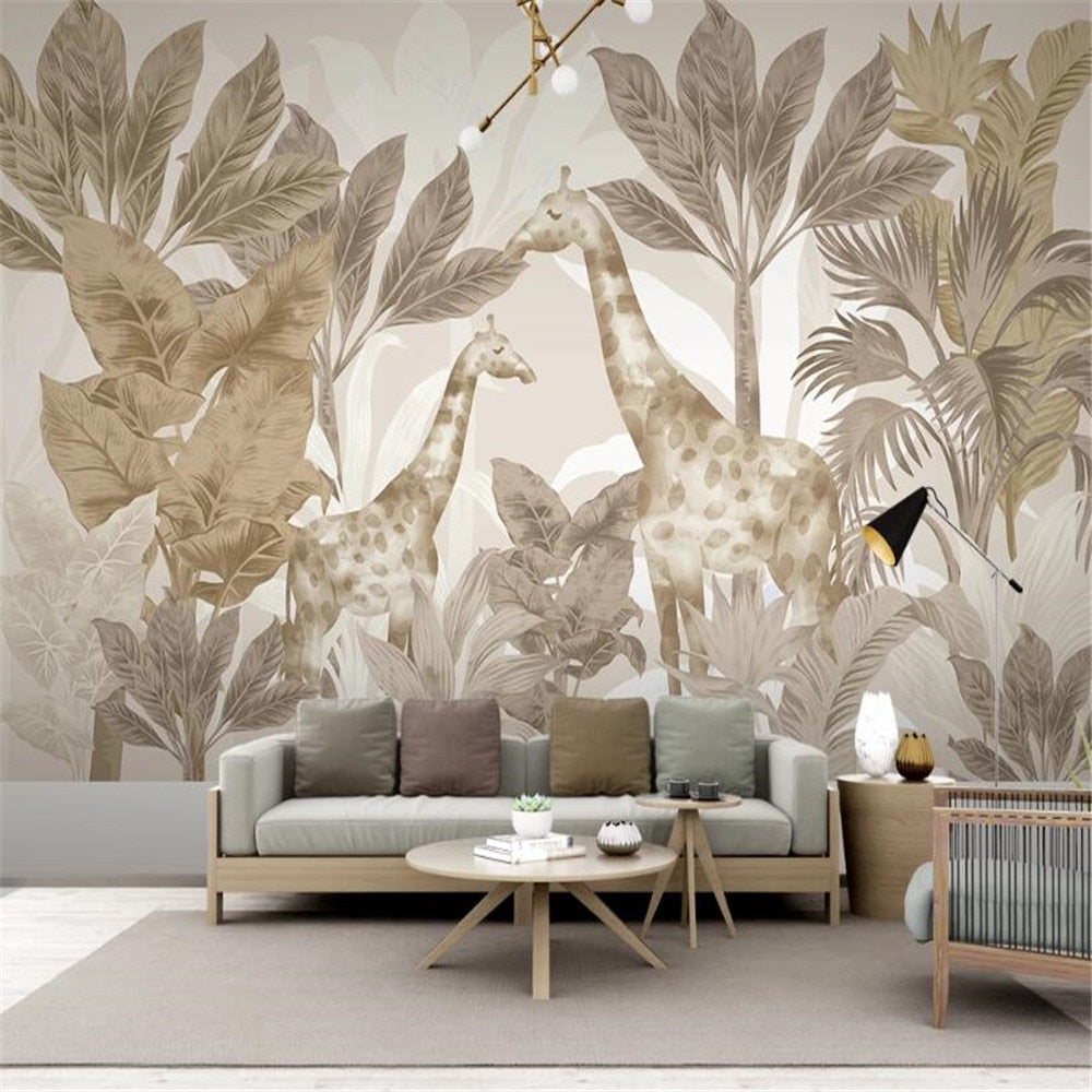 Giraffe Tropical Forest Nursery Wallpaper Mural