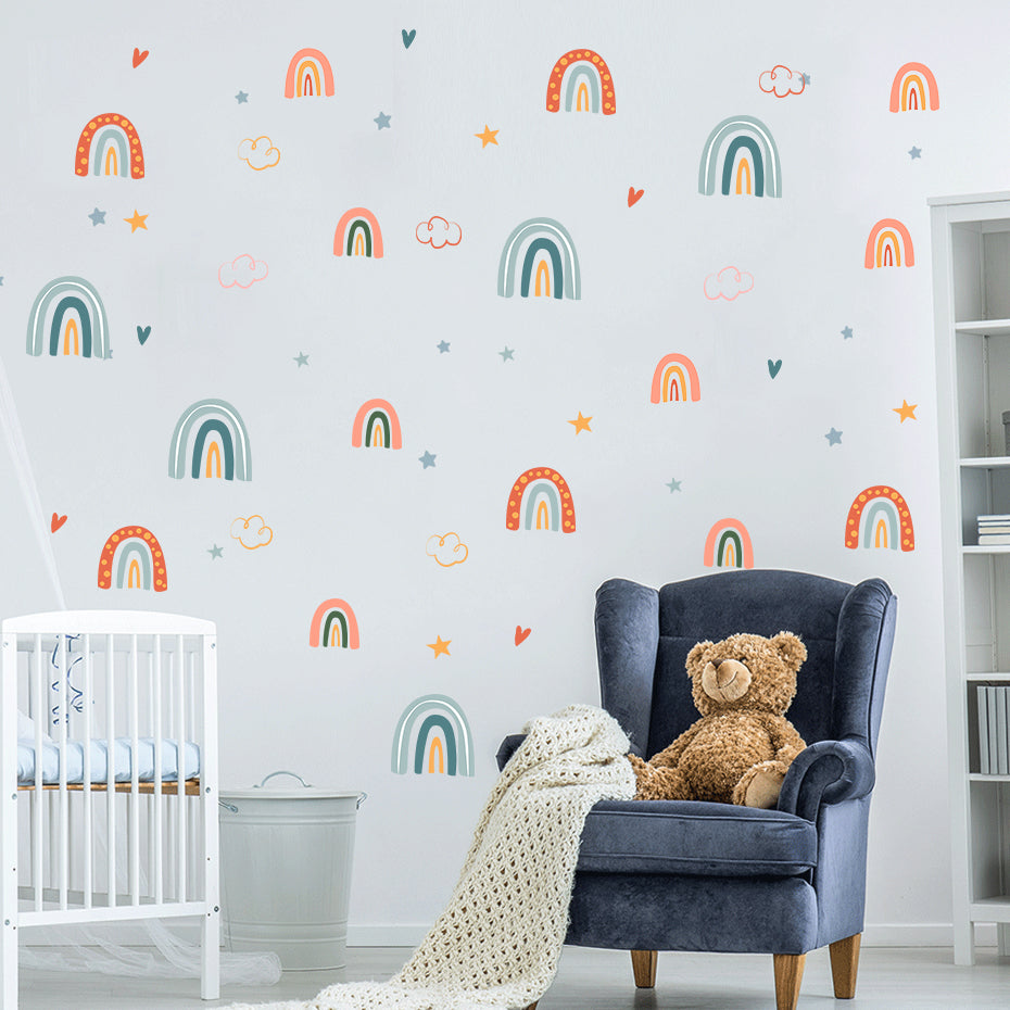 Cartoon Wall Decals Rainbow Patterns