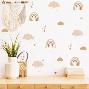 Boho Polka Dots Rainbows Wall Decal