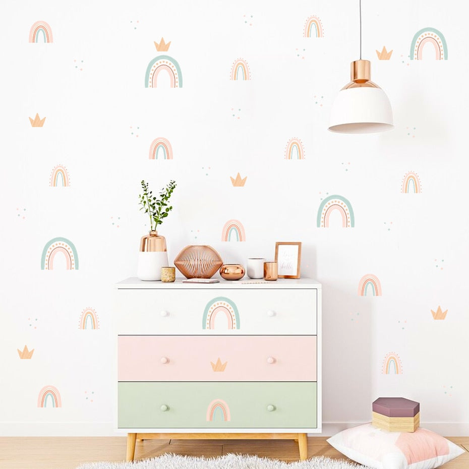 Bohomian Wall Decals Rainbow Patterns