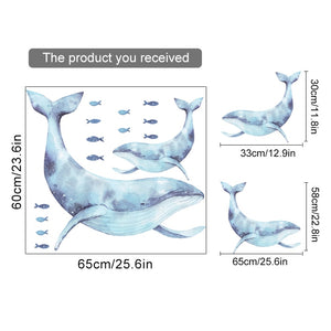 Nursery Wall Decal Underwater Blue Whale