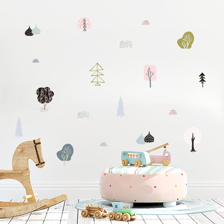 Christmas Tree Cartoon Wall Decals