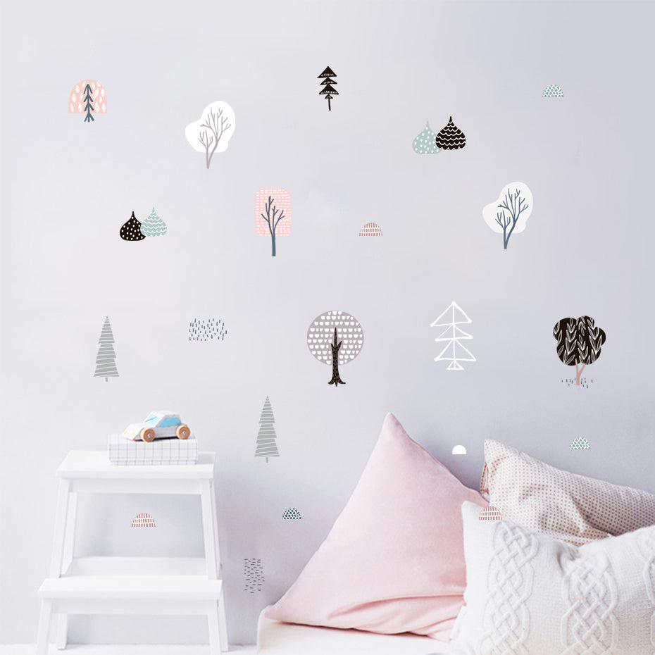 Christmas Tree Cartoon Wall Decals