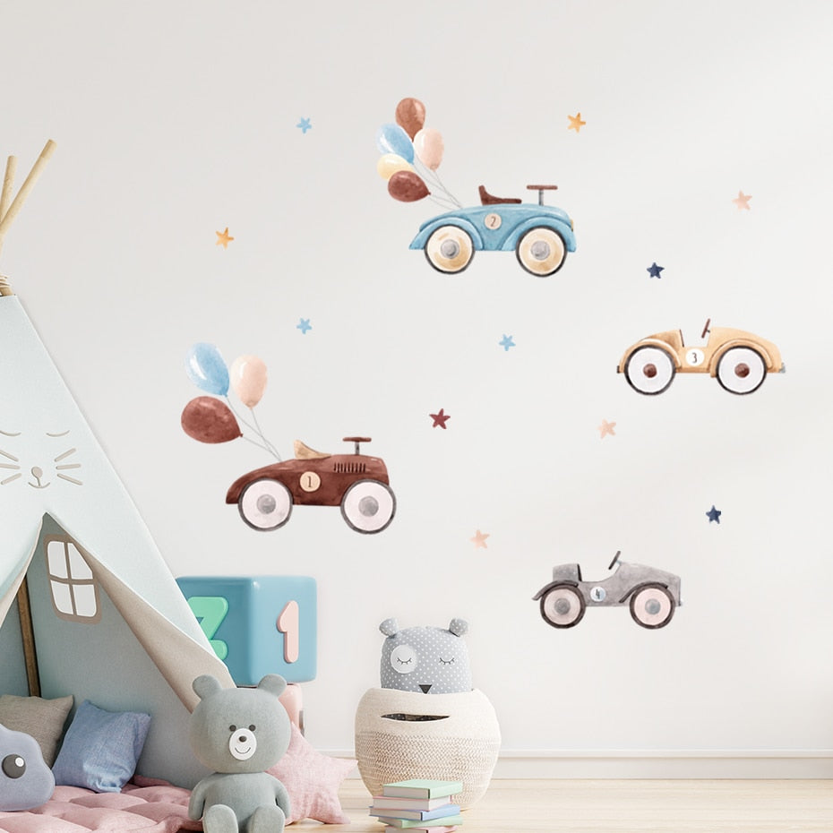 Cartoon Wall Decals Cute Cars