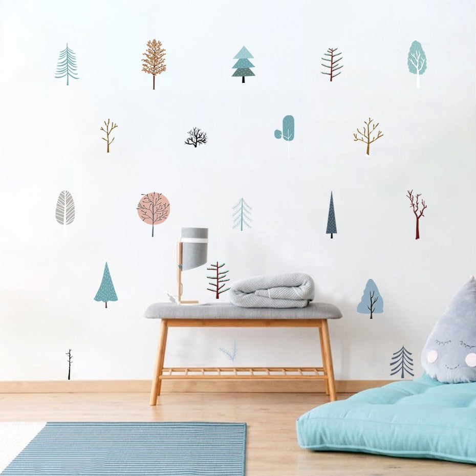 Christmas Tree Cartoon Wall Decals