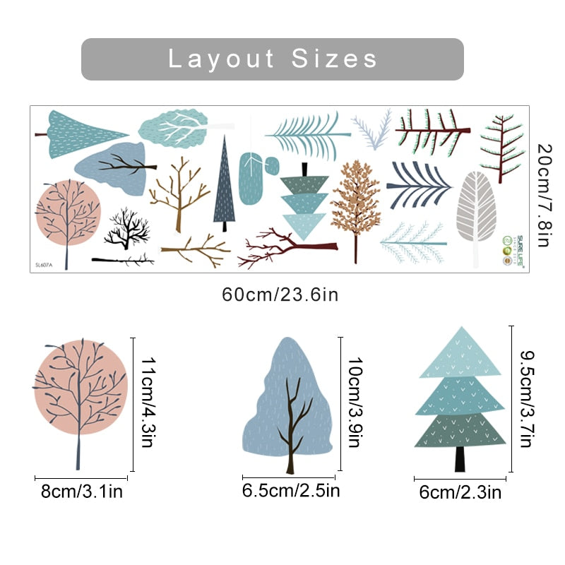 Christmas Tree Cartoon Wall Decals