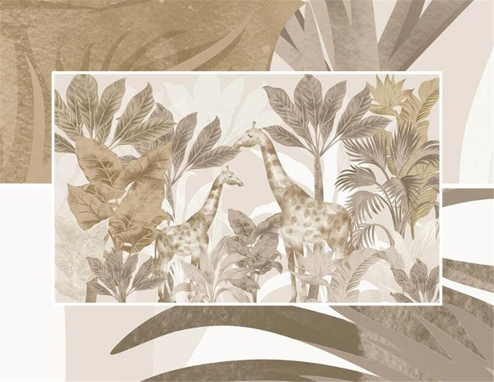 Giraffe Tropical Forest Nursery Wallpaper Mural