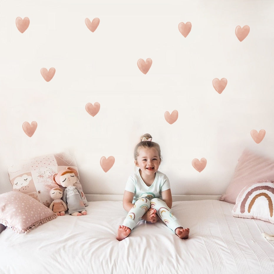 Pattern Wall Decals Pink Hearts