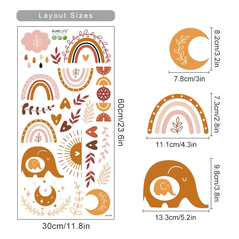 Boho Wall Decals Beautiful Rainbows and Designs