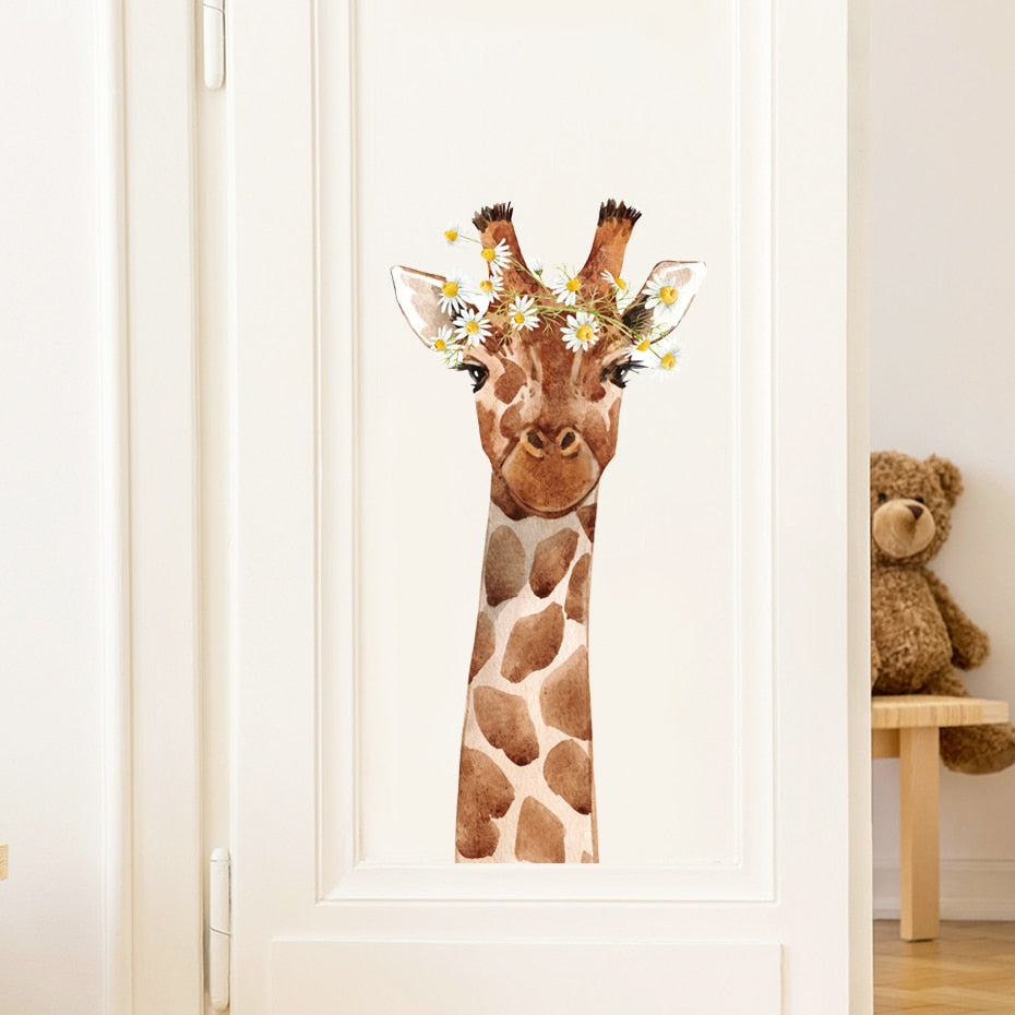Nursery Wall Decal Cute Alpaca Giraffe