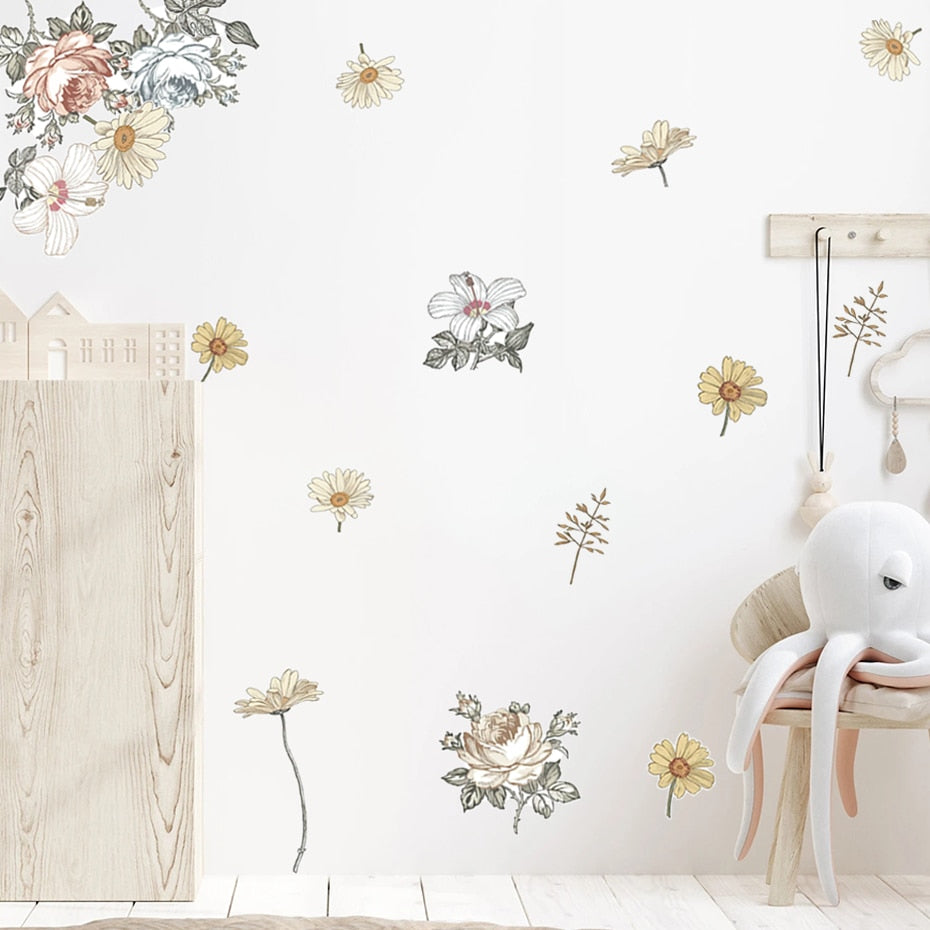 Nursery Wall Decals Vintage Flower Botanical