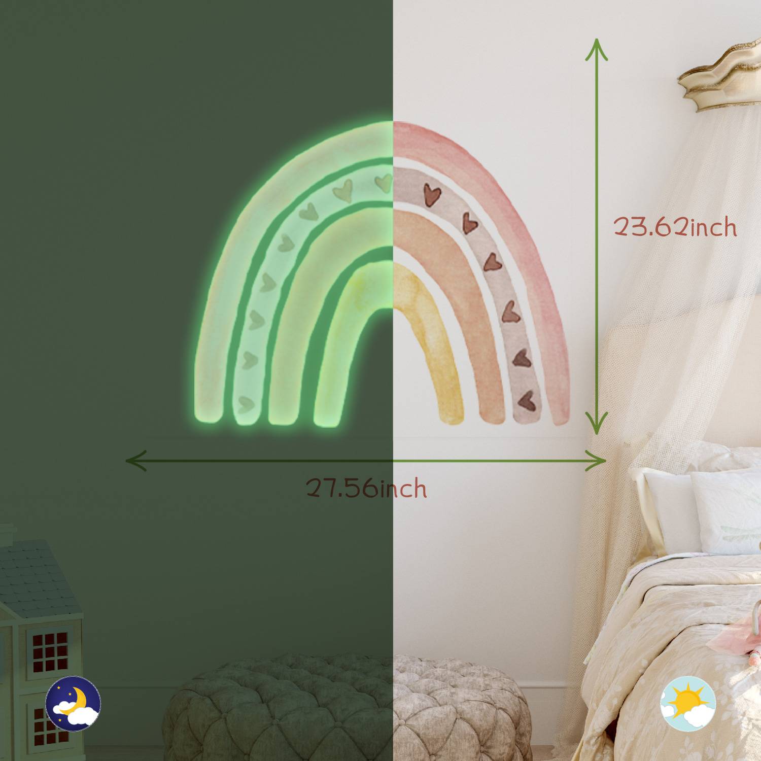 Rainbows Glow In The Dark Wall Decal