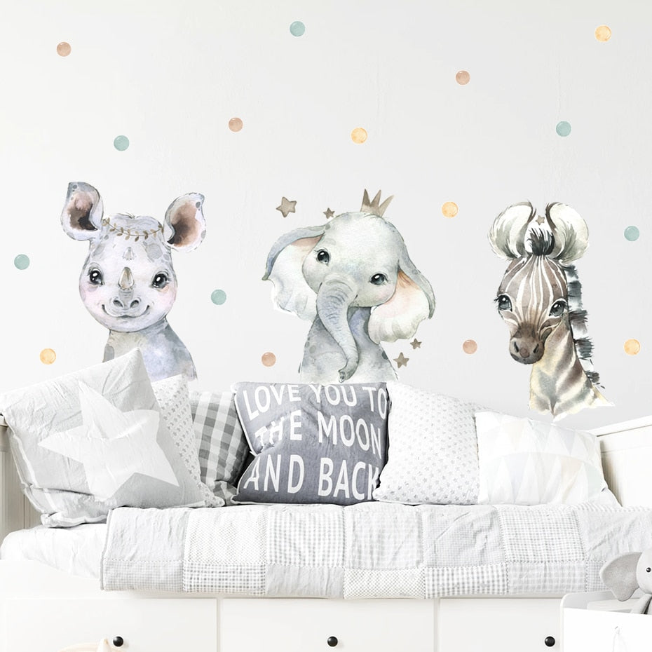 Cartoon Cute Wild Animal Wall Decals