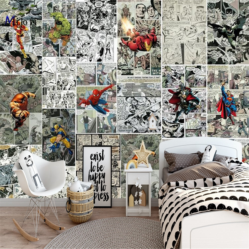Superheroes 3D Comics Kids Wallpaper Mural