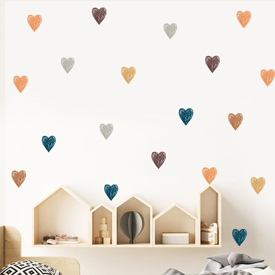Cartoon Wall Decals Cute Stars Hearts