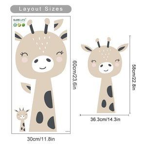 Cartoon Wall Decals Cute Deer Fox Polka Dots