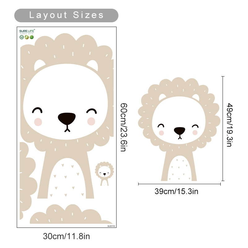 Cartoon Wall Decals Cute Deer Fox Polka Dots