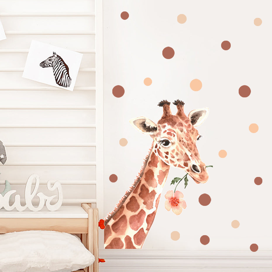 Nursery Wall Decal Cute Giraffe Polka Dots