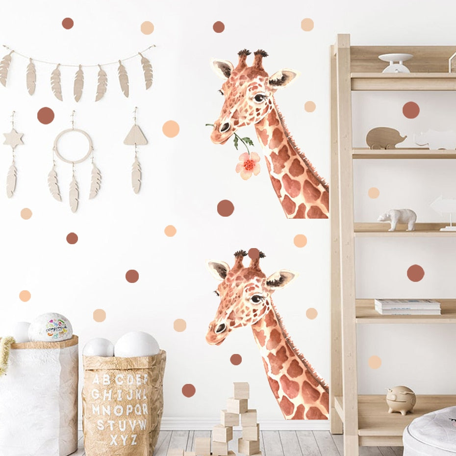 Nursery Wall Decal Cute Giraffe Polka Dots