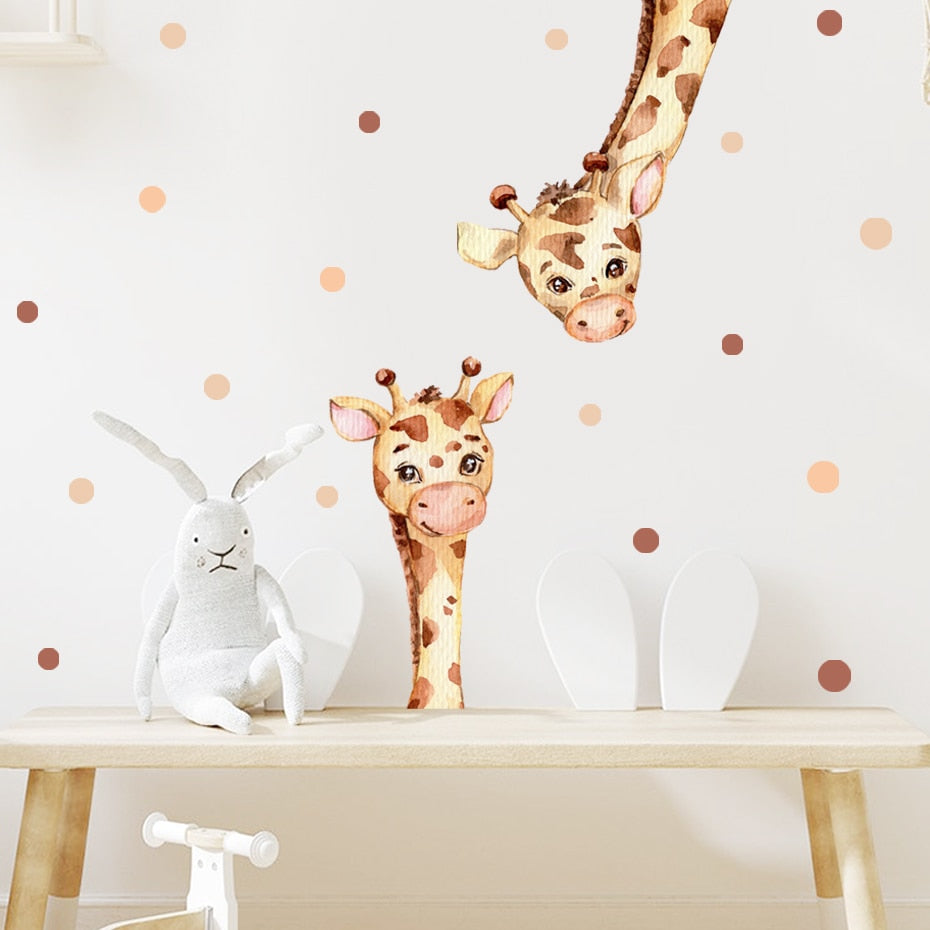 Cartoon Giraffe Animal Wall Decals