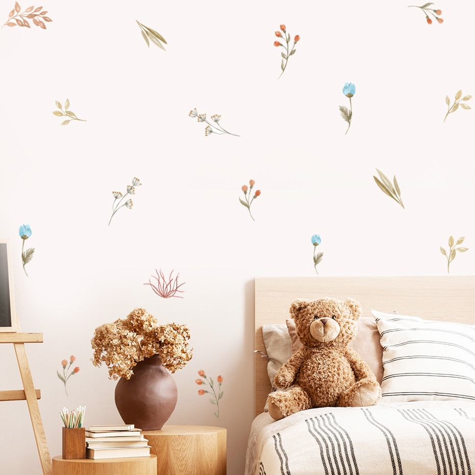 Boho Herbs Field Flowers Wall Decals