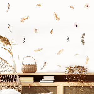 Boho Wall Decals Botanical Dry Leaves