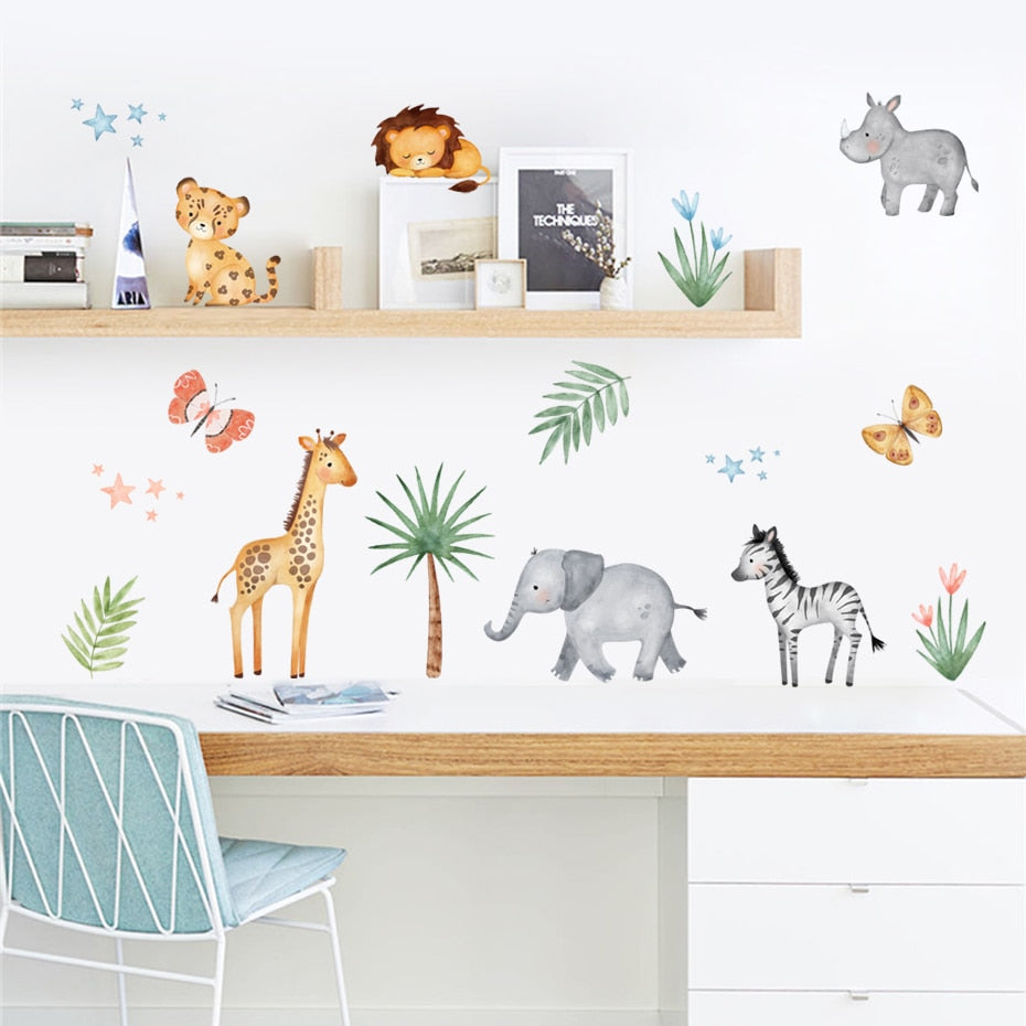 Cartoon Wall Decals Cute Animal Giraffe