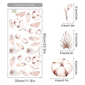 Boho Wall Decals Botanical Dry Leaves