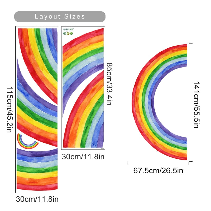 Watercolor Wall Decals Large Rainbow