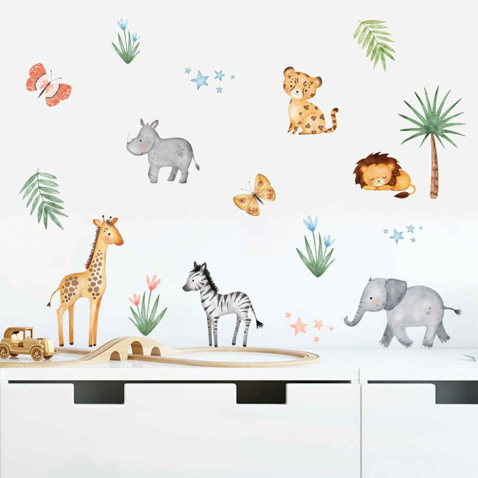 Cartoon Wall Decals Cute Animal Giraffe