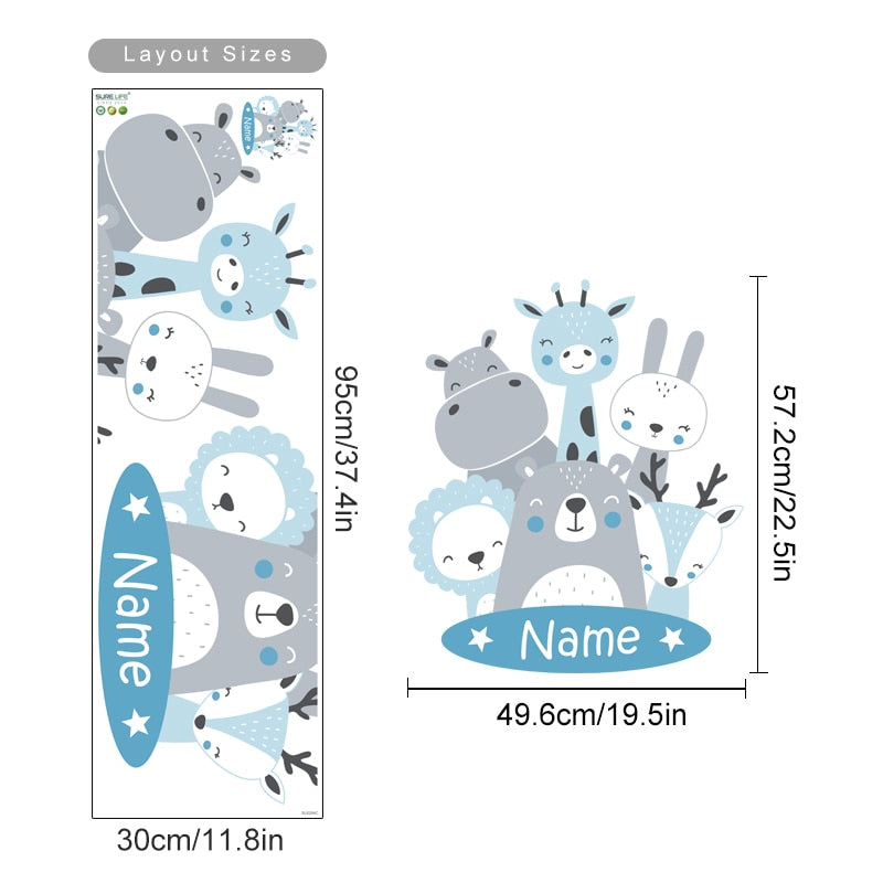 Custom Name Wall Decals Animal Friends