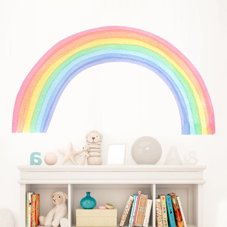 Nursery Wall Decal Large Colorful Rainbow
