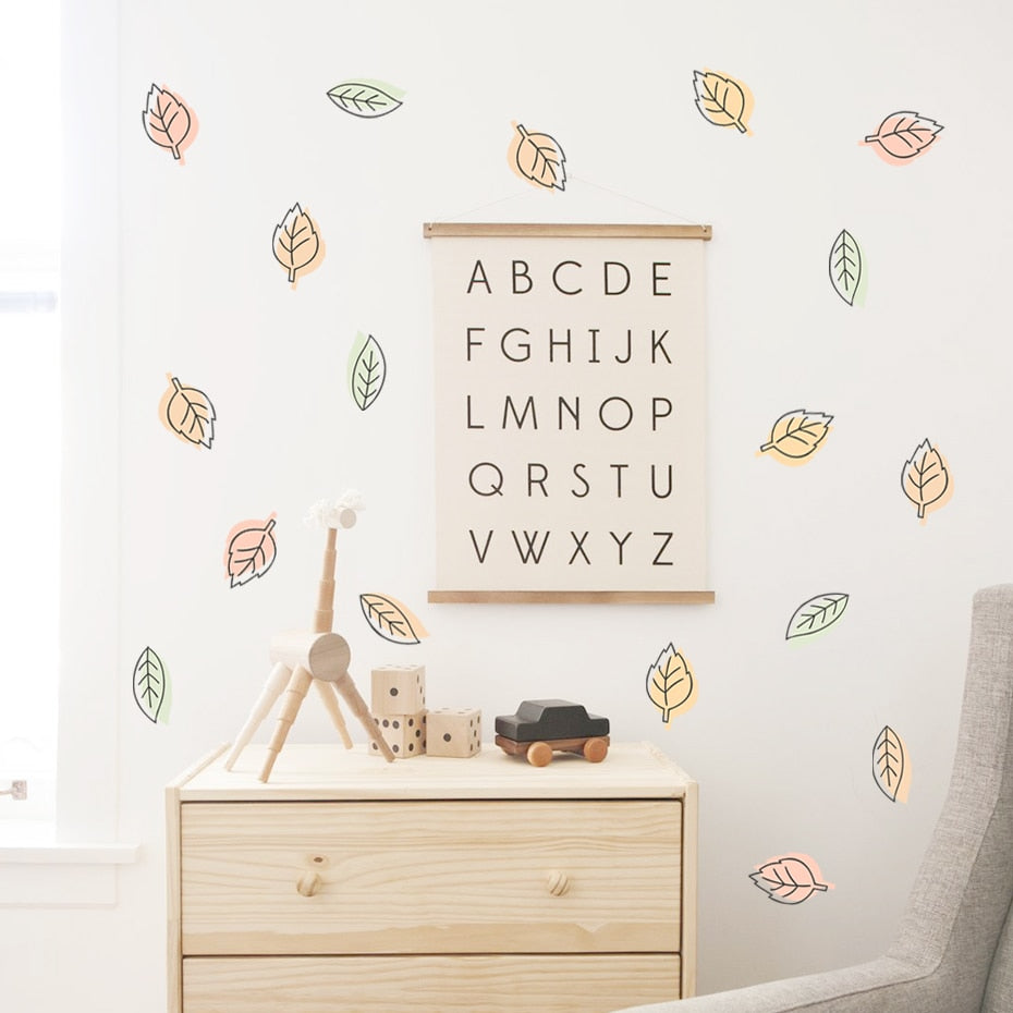 Nursery Wall Decals Leaves Watercolor