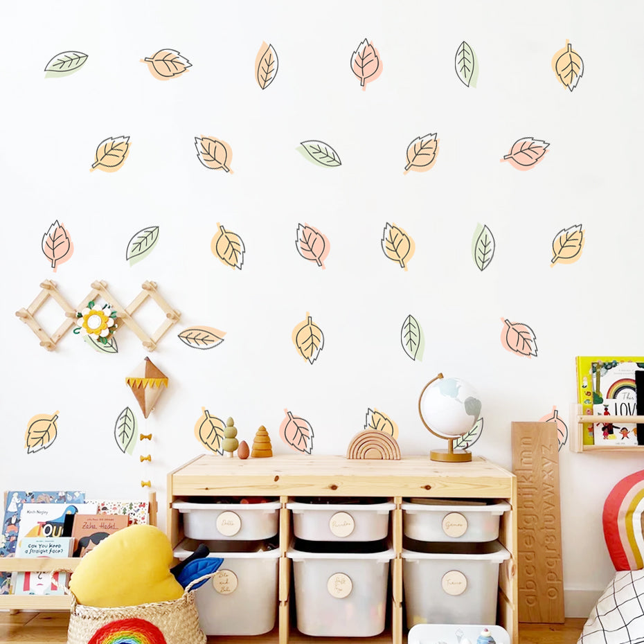 Nursery Wall Decals Leaves Watercolor
