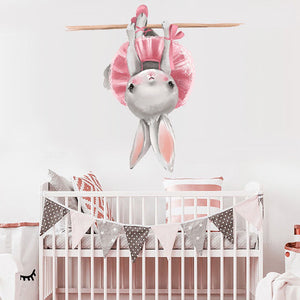 Cartoon Wall Decals Creative Little Rabbits