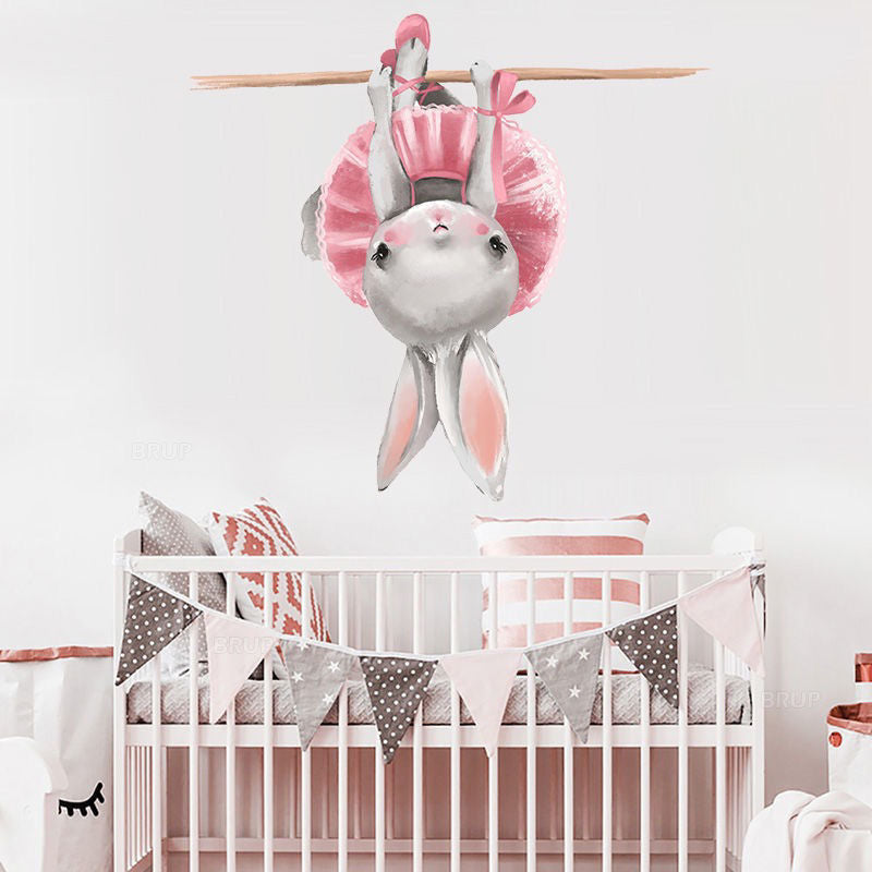 Cartoon Wall Decals Creative Little Rabbits