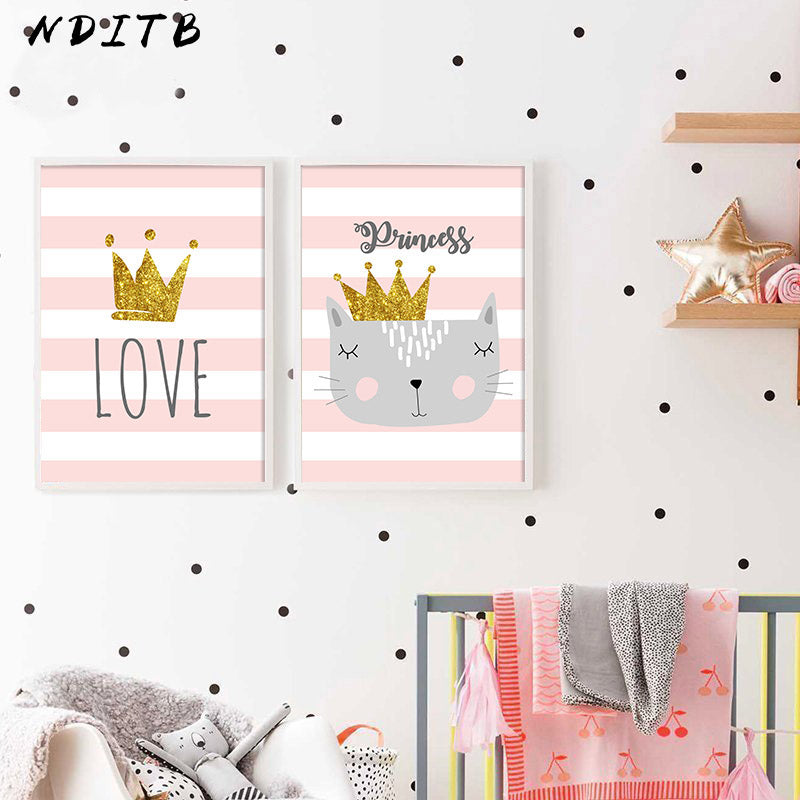 Cat Crown Nursery Canvas Posters