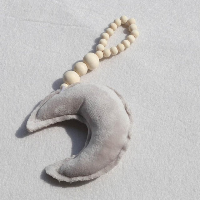 Moon Star Heart Wooden Beads Ornaments