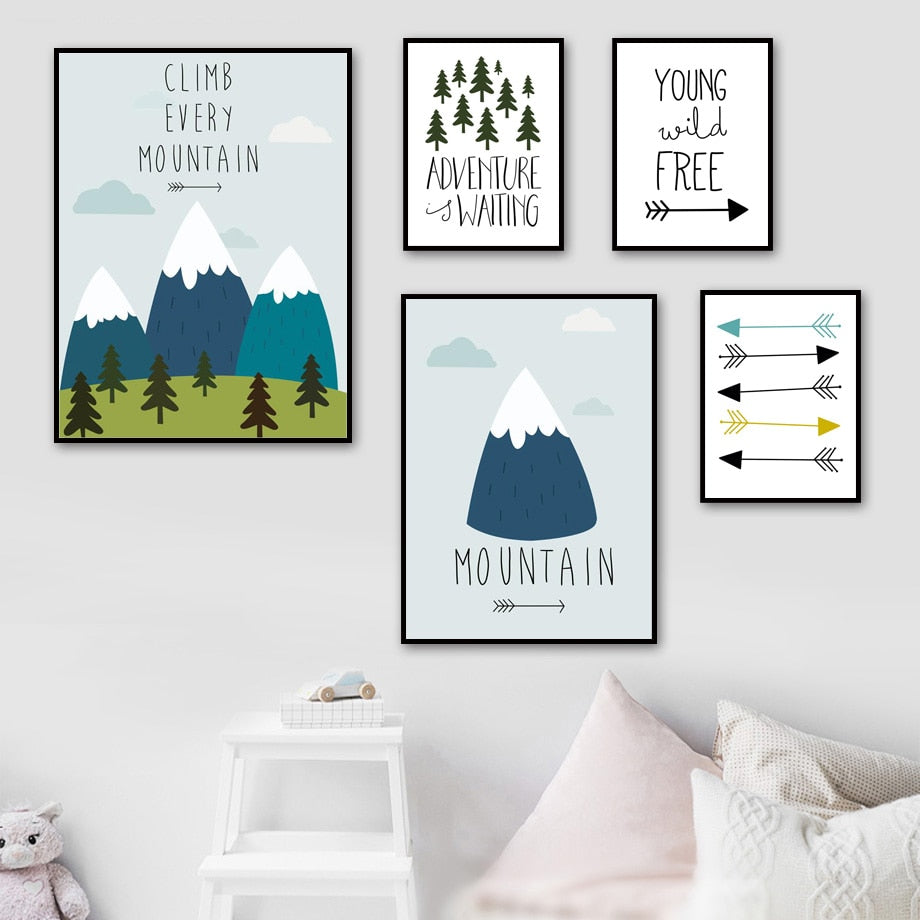 Mountain Tree Forest Nursery Canvas Posters