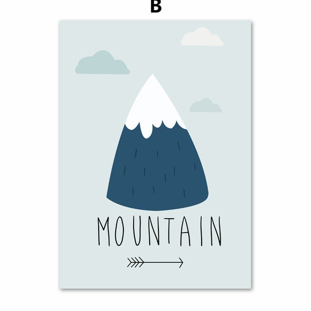 Mountain Tree Forest Nursery Canvas Posters