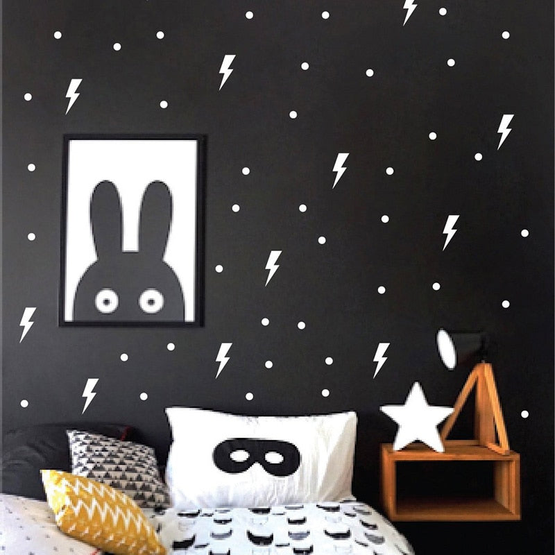 Superhero lightning Pattern Wall Stickers
