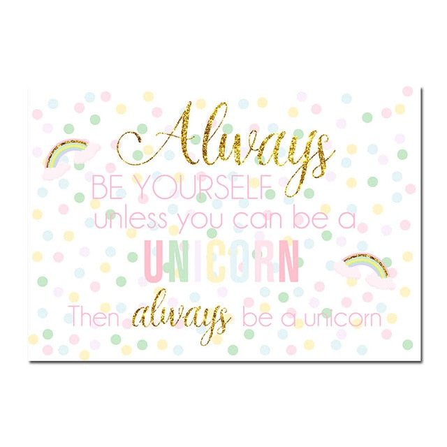Pink Unicorn Nursery Canvas Posters