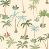 Cartoon Palm Trees Ocher Background Seamless Wallpaper
