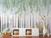 Deer in Abstract Forest Wall Mural Wallpaper