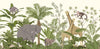 Elephant Giraffe and Monkeys  Cartoon Wallpaper Mural